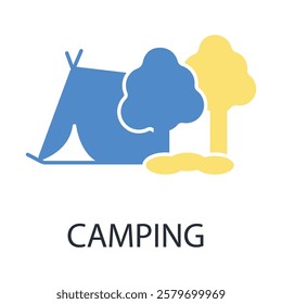 camping icon. vector.Editable stroke.linear style sign for use web design,logo.Symbol illustration.