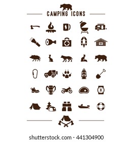 camping icon web app ui logo vector