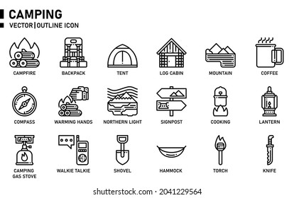 Icono de camping para sitio web, aplicación, impresión, documento, diseño de afiches, etc.