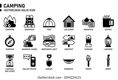 Camping icon for website, application, printing, document, poster design, etc.