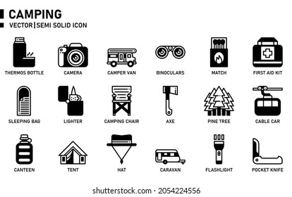 Camping icon for website, application, printing, document, poster design, etc.