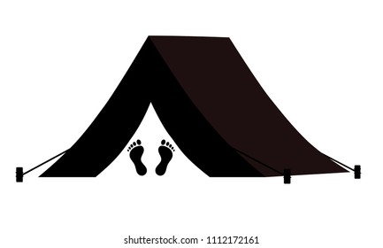 
Camping icon. Wild holiday in nature. Vector Illustration. 