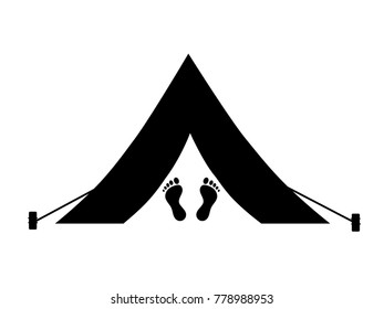 Camping icon. Wild holiday in nature. Vector Illustration.