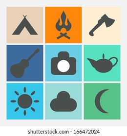 Camping icons