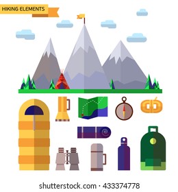 Camping icons collection. 