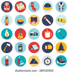 Camping icons
A collection of twenty five camping icons in a flat design