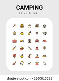 camping icons collection, vector illustration