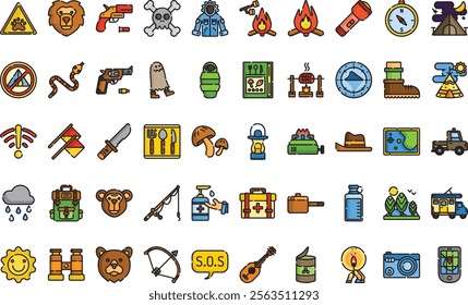 Camping icons High-Quality Vector Icons Collection with Editable Stroke. Ideal for Professional and Creative Projects.