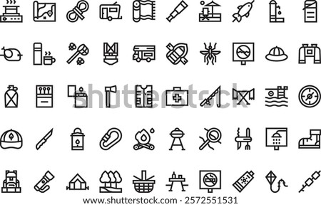 Camping icons High-Quality Vector Icons Collection with Editable Stroke. Ideal for Professional and Creative Projects.