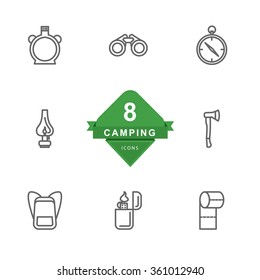 Camping Icons ( Line Icons )