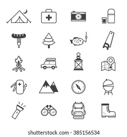 Camping Icons Line