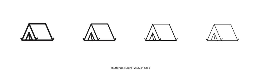 Iconos de camping línea colección de Vector. Icono de Vector perfecto de píxeles