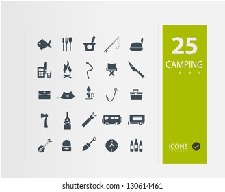 Camping icons ( Set of 25 Quality icons )