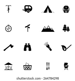 Camping icons set