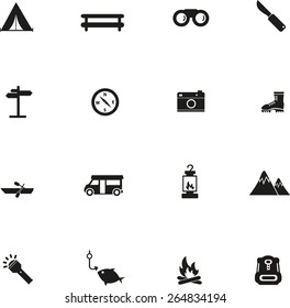Camping icons set