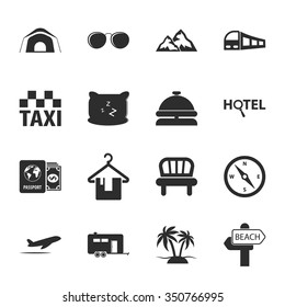 Camping icons set. 