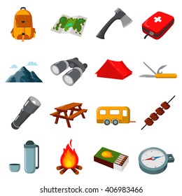 Camping icons set.