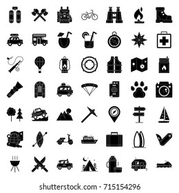 Camping icons set