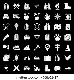 Camping icons set