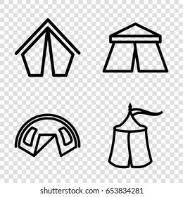Camping icons set. set of 4 camping outline icons such as