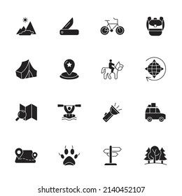 camping icons set . camping pack symbol vector elements for infographic web