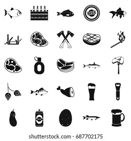 Camping icons set. Simple set of 25 camping vector icons for web isolated on white background