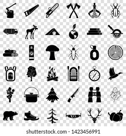 Camping icons set. Simple style of 36 camping vector icons for web for any design