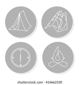 camping icons set vector illustration 