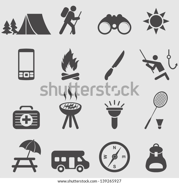 Camping icons\
set.Vector