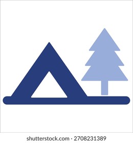 Campingsymbole. einfarbiger Vektor