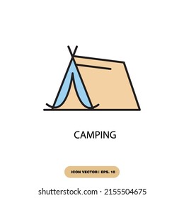camping icons  symbol vector elements for infographic web