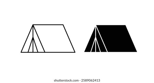 Camping icons thin line illustrations designs