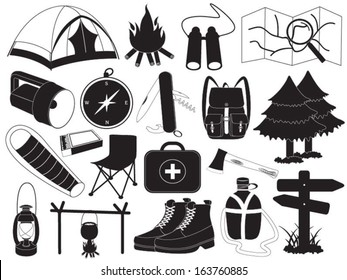 Camping Icons Vector Collection