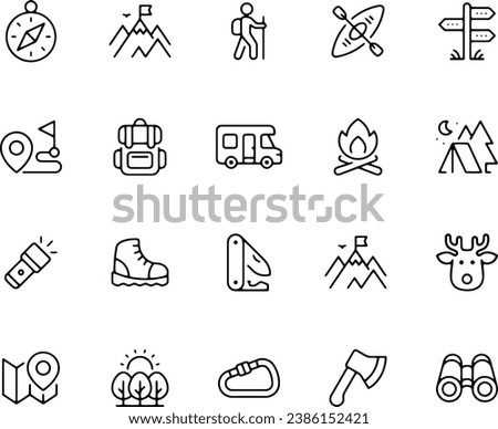 Camping icons vector design camp