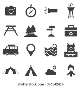 Camping icons Vector illustration