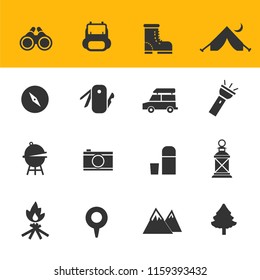 Camping Icons, Vector Illustration Design with White Background