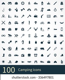 Camping Icons Vector Set.