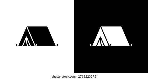 Iconos de camping. Vector Plantilla Ilustración Símbolo Píxeles Perfecto