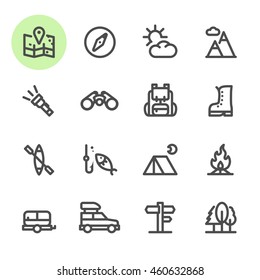 Camping icons with White Background 