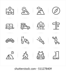 Camping icons with White Background