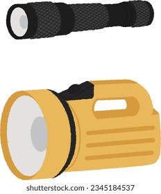 ilustración de camping. Una linterna es una luz portátil que utiliza baterías como fuente de energía.