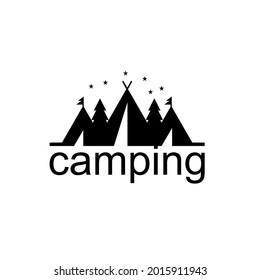 camping illustration graphic logo design