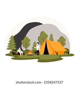 Elemento de paquete de elementos de icono Ilustración de acampada
