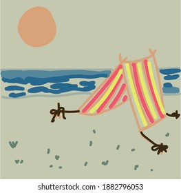 ilustración de camping para el vector postal, diseño editorial o comercial