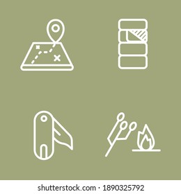 Camping illustration set with a outline style vector great for business VOL. 3