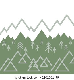 Camping illustration. The texture of the forest, mountains and nature.