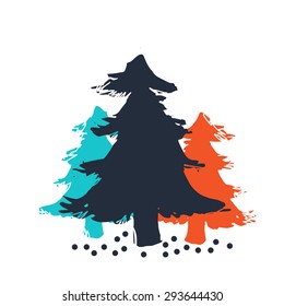 Camping illustration tree