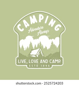 Camping iluustration Pine tree graphic tent design camping badge design pine tree illustration camp design camp vintage design