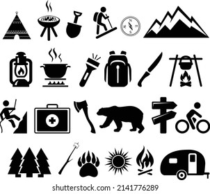 Camping aislado en fondo blanco
