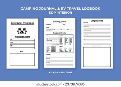 Diario de Camping y registro de viajes de RV - Interior de KDP